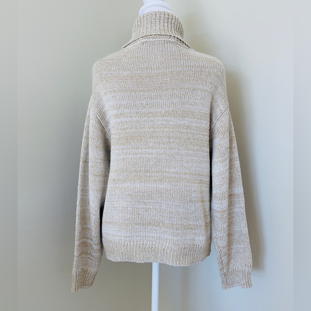 JOE'S JEANS Gold and Cream Knit Turtleneck Long Sleeve Sweater Size Large NWOT - Picture 5 of 7